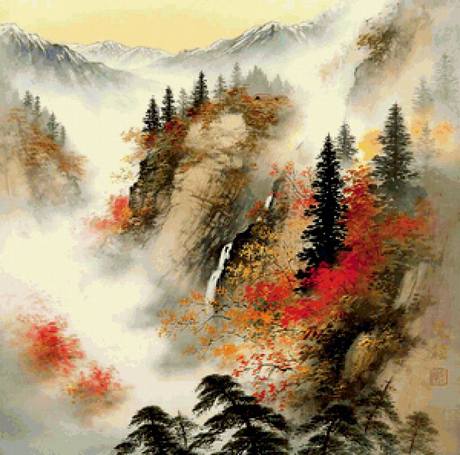 Серия "Пейзажи" - пейзаж, горы, осень - предпросмотр
