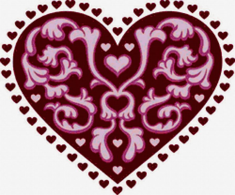 узор - сердце, узор, подушка - предпросмотр