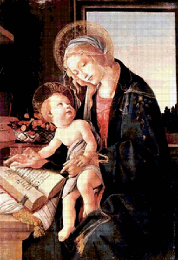 Мадонна с книгой. Боттичелли - боттичелли, мадонна, книга, младенец, картина, живопись - предпросмотр