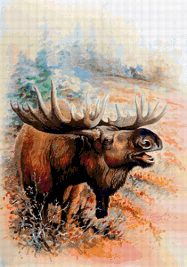 Песня лося - пейзаж, животные, лоси - предпросмотр