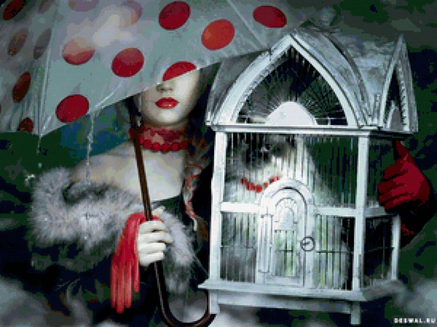 девушка с кошкой - люди - предпросмотр