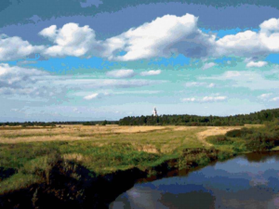 Село Заречье.река Шерна - пейзаж природа - предпросмотр
