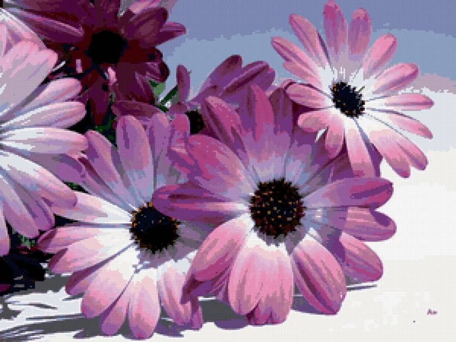 Подушка "Гербера" - картина, на подушку, цветы, букет - предпросмотр