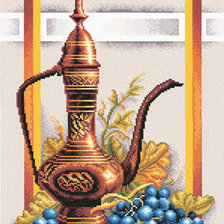 Оригинал схемы вышивки «Натюрморт с виноградом» (№268929)