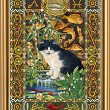 Схема вышивки «Кот-рыбы»