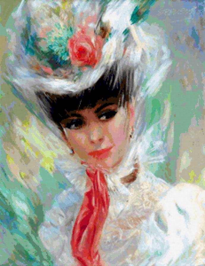 Портрет в пастельных тонах - женский образ, девушки, люди, портрет - предпросмотр