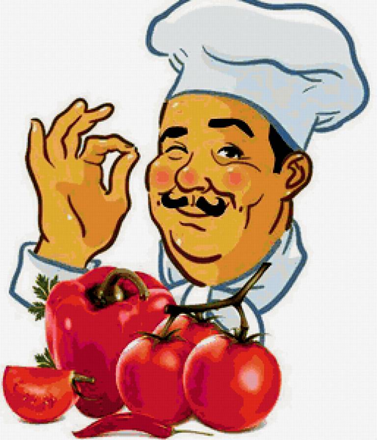 на кухню - овощи, повар - предпросмотр