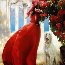 Схема вышивки «Девушка-картина»