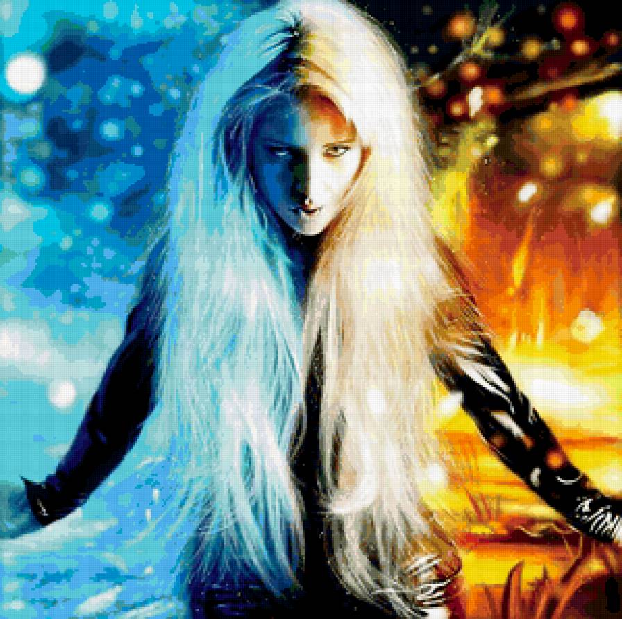 Лед и пламя. - девушки, фентези - предпросмотр