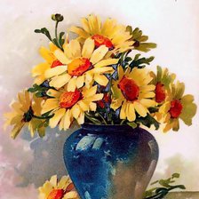 Схема вышивки «цветы в вазе»