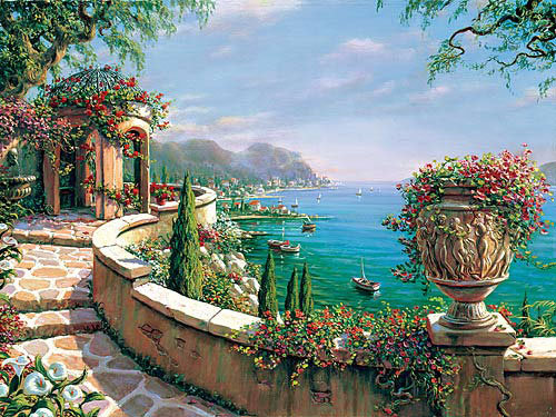 терраса на Капри (Пежман) - картина, жудожник - оригинал