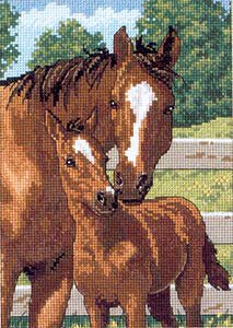 лошадь с жеребенком - оригинал