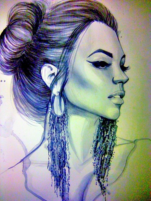 Девушка. - девушки, рисунок - оригинал