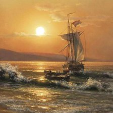 Схема вышивки «закат на море»