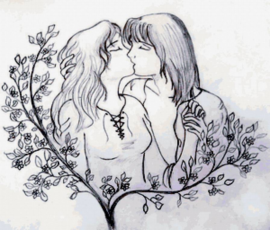 Пара - любовь, пара, рисунок - предпросмотр