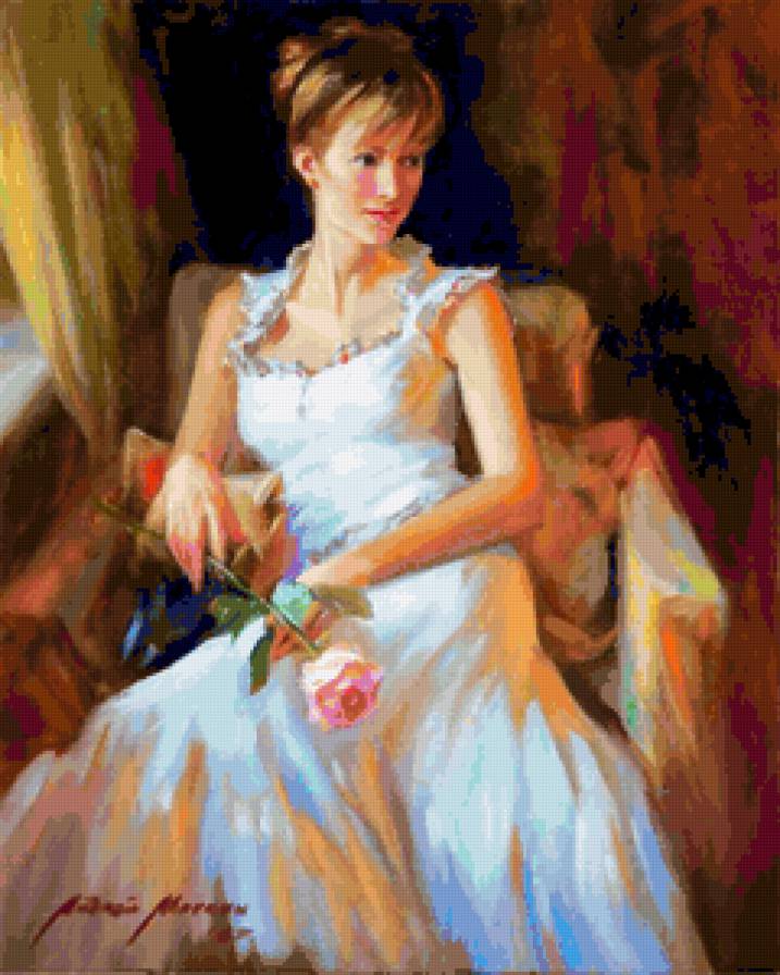 Девушка - девушка, живопись, картина - предпросмотр