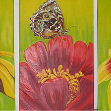 Оригинал схемы вышивки «Серия ТРИПТИХ. Цветы и бабочки» (№270947)