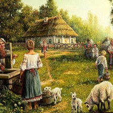 Оригинал схемы вышивки «Украинское село» (№271088)