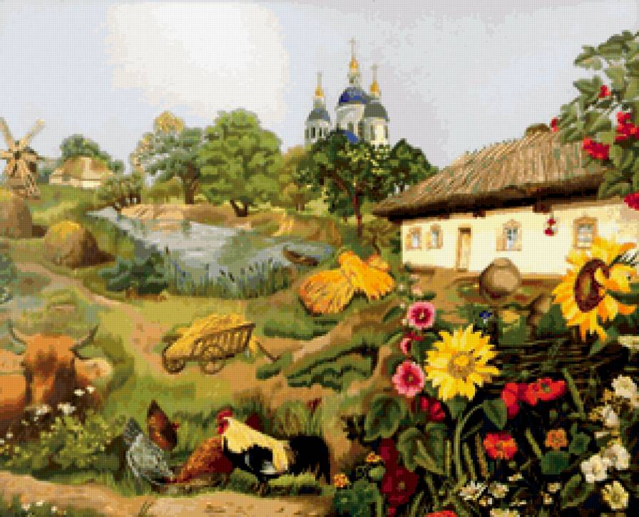Украинское село - пейзаж - предпросмотр