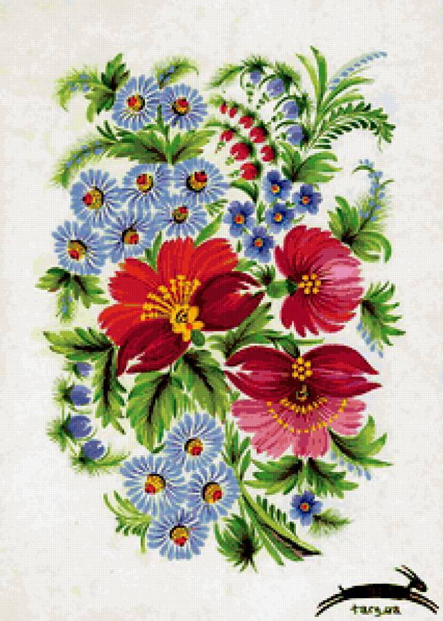 петриковская роспись - цветы - предпросмотр