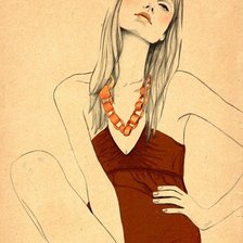 Схема вышивки «Девушка.»