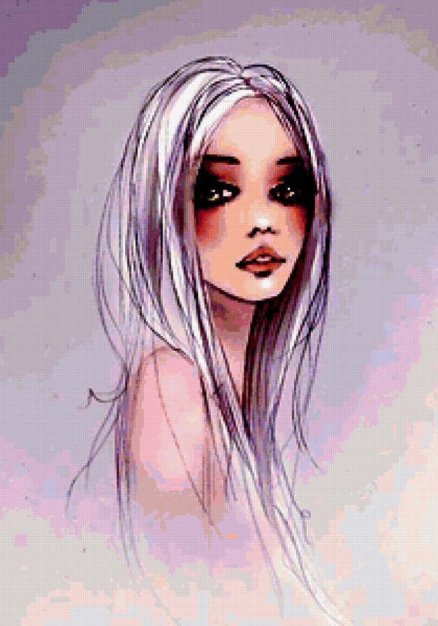 Девушка. - девушки, рисунок - предпросмотр