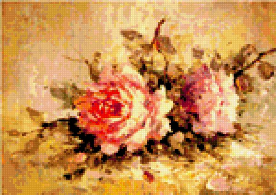 Роза - живопись, розы, цветы, натюрморт - предпросмотр