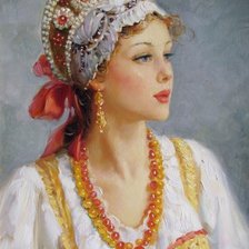 Оригинал схемы вышивки «русская красавица» (№271599)