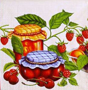 Варенье и ягодки - малина, ягодки, варенье, ягоды, для кухни, панно, вишенки - оригинал