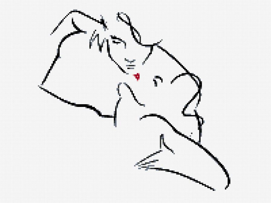 поцелуй - пара. поцелуй, графика - предпросмотр