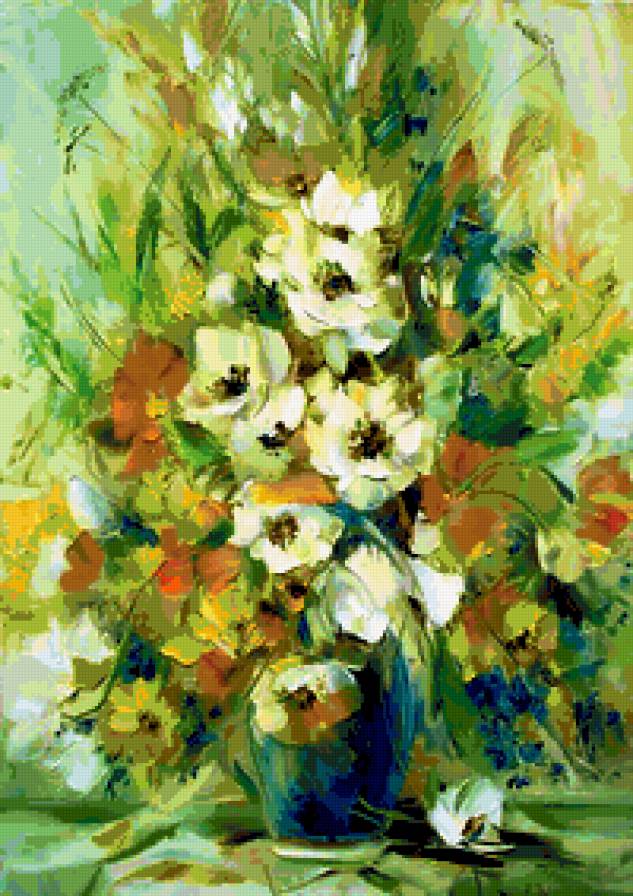 Натюрморт Сергеев - цветок, цветы, натюрморт, букет, живопись - предпросмотр