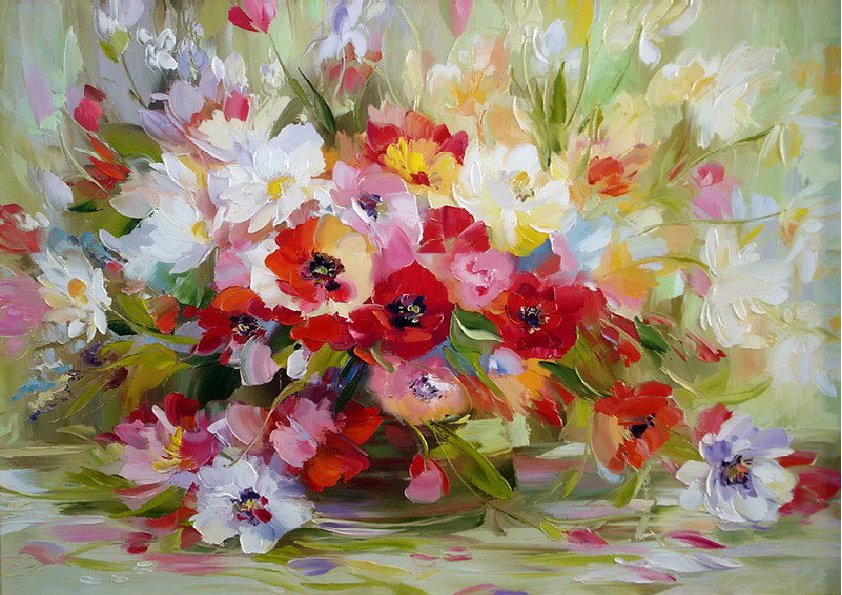 Натюрморт Сергеев - натюрморт, цветок, букет, живопись, цветы - оригинал