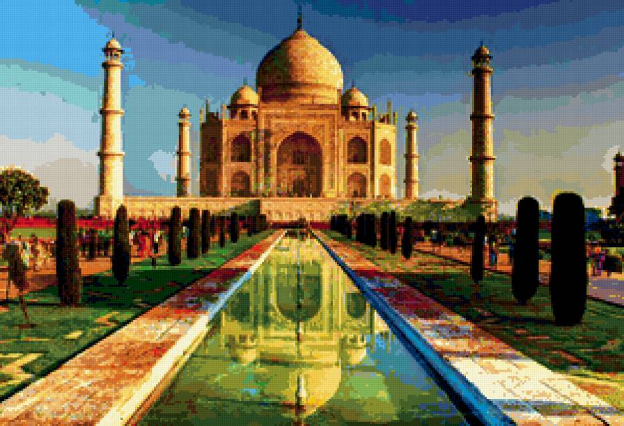 Тадж Махал - городской пейзаж, дворец - предпросмотр