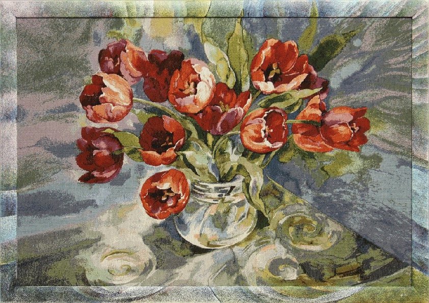 Тюльпаны - живопись, гобелен, цветы, тюльпаны, натюрморт - оригинал