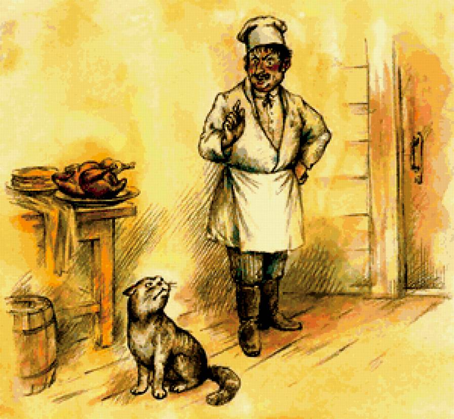 Кот и повар - кот, повар - предпросмотр