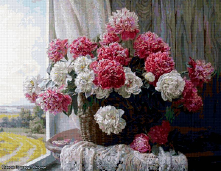 БУКЕТ ПИОНОВ - цветы, розовый, пионы, букет - предпросмотр