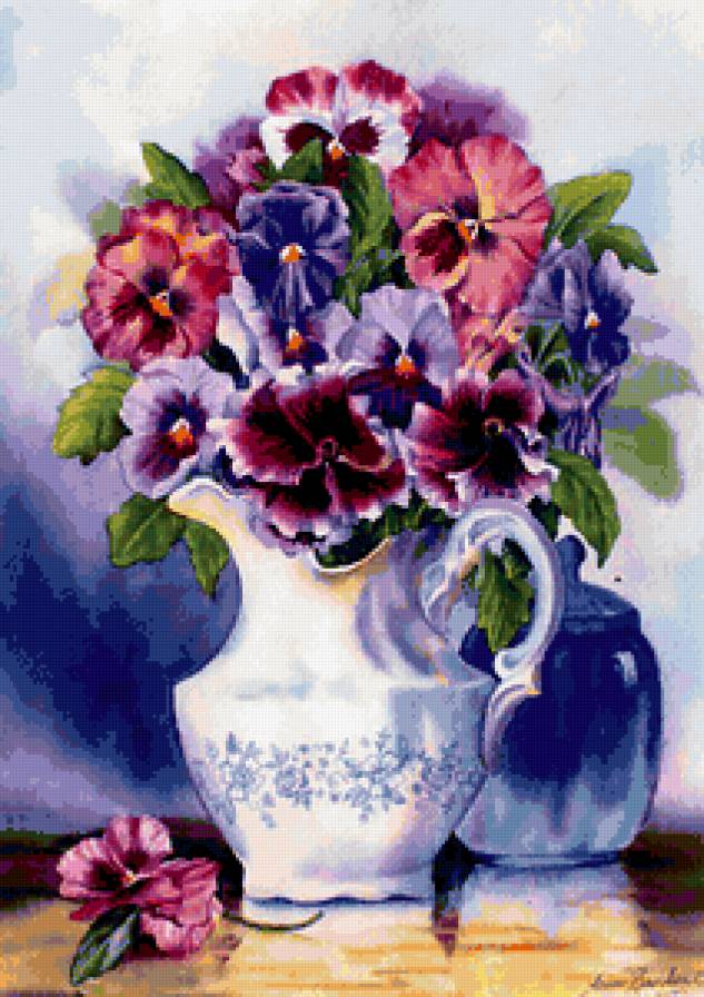 анютки - букетанютки, анютки, цветы, анютины глазки - предпросмотр