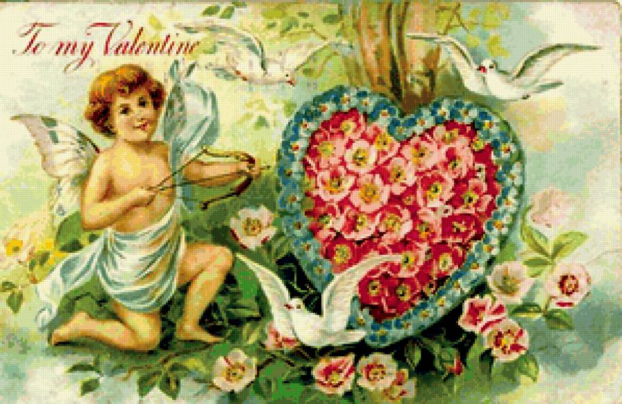 Валентинка - ангел, валентинка - предпросмотр