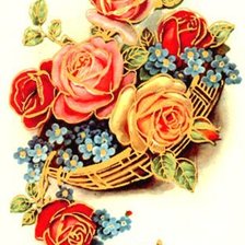 Схема вышивки «Розы и незабудки»