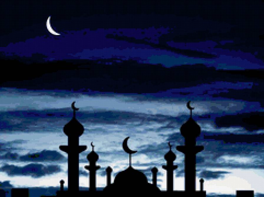 Полумесяц - мечеть, восток - предпросмотр