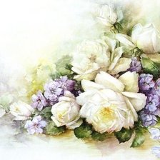 Оригинал схемы вышивки «Белые розы» (№273678)