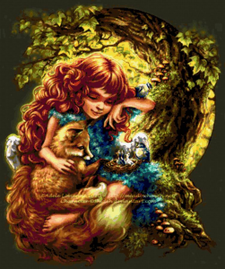 девочка - девочка, лиса - предпросмотр