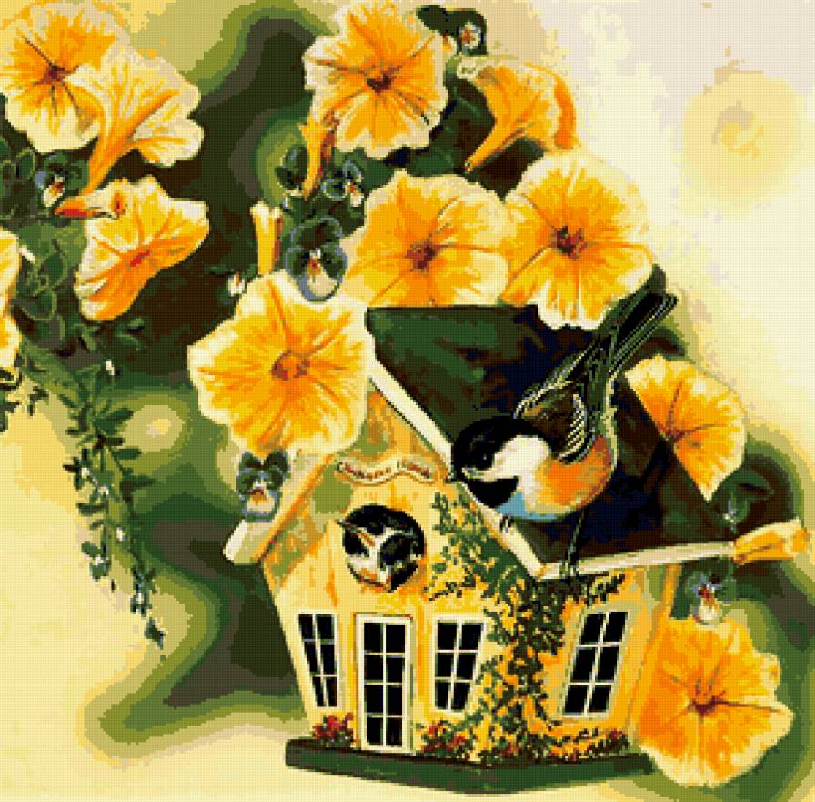 домик - птицы - предпросмотр