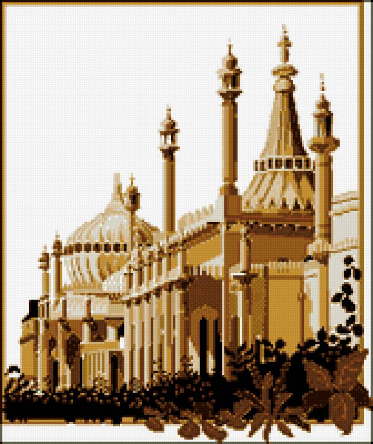 восточный замок - гобелен - предпросмотр