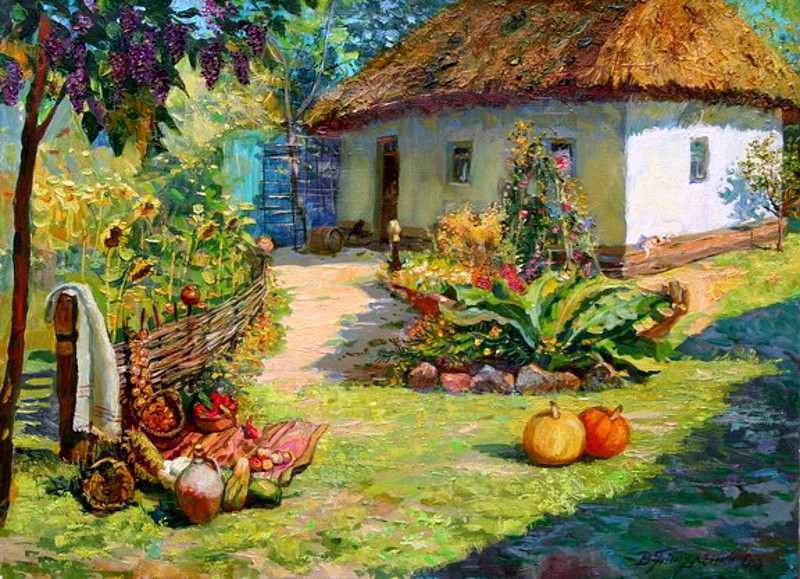 украинские хаты - картина - оригинал