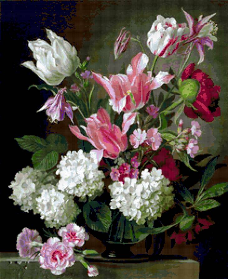 Серия "Букет" - тюльпаны, букет, гортензия, цветы, пионы - предпросмотр