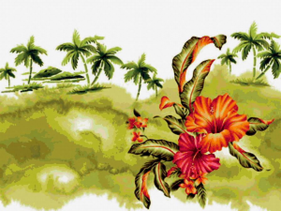 гибискус - цветы, абстракция - предпросмотр