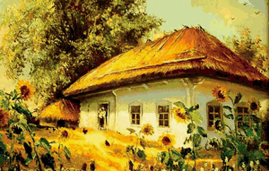 украинские хаты - картина - предпросмотр