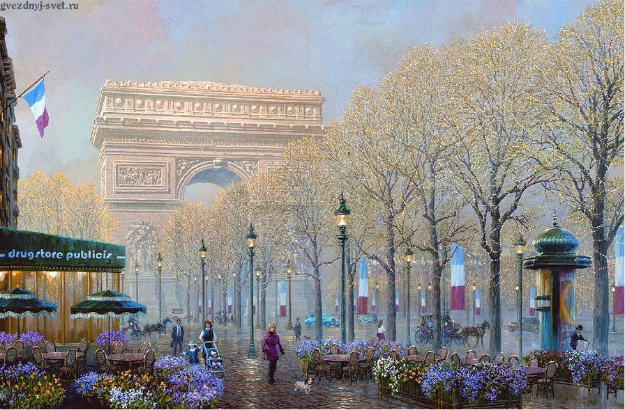 триумфальная арка - франция, париж, город - оригинал