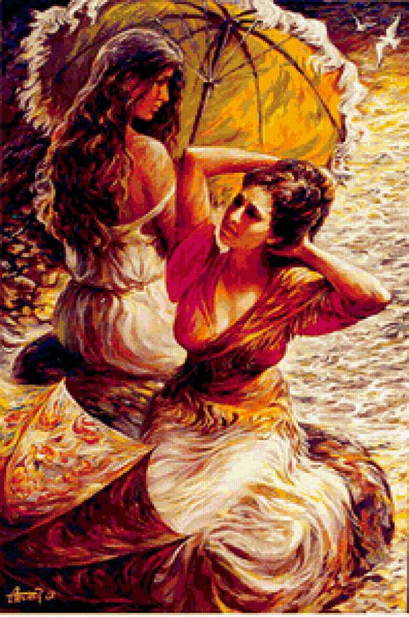 женский образ - зонт, женщина - предпросмотр